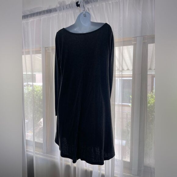 Gray long Sleeve Tunic dress - Picture 3 of 4
